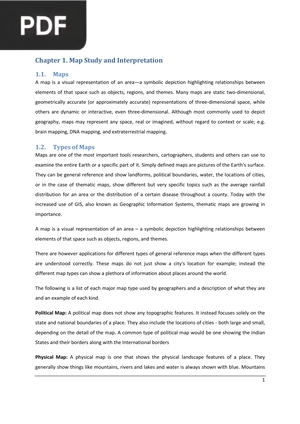 Chapter 1 Map Study and Interpretation