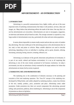 Introduction an Advertising