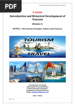 Introduction and Historical Development of Tourism