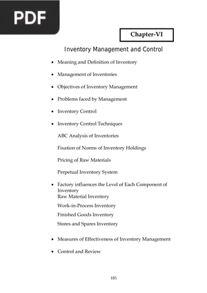 Inventory Management and Control