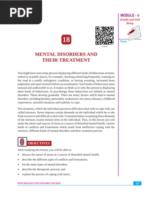Mental Disorders and Their Treatment