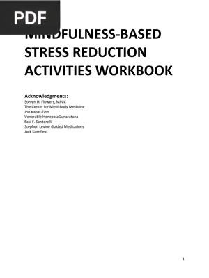 Mindfulness Based Stress Reduction Activities Workbook