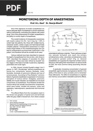 Monitoring Depth of Anaesthesia