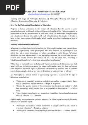 Philosophy and Education