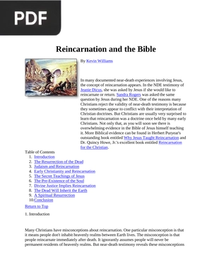Reincarnation and the Bible