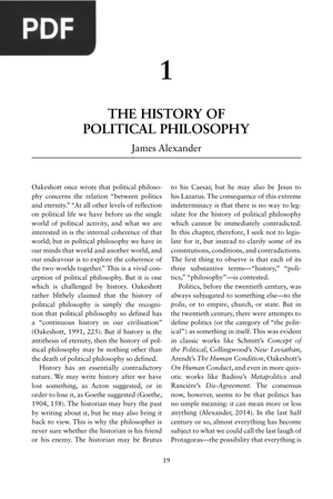 The History of Political Philosophy
