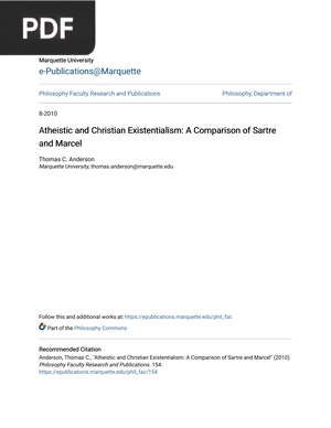 Atheistic and Christian Existentialism - A Comparison of Sartre and Marcel