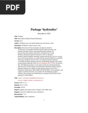 Basic Pipe and Open Channel Hydraulics
