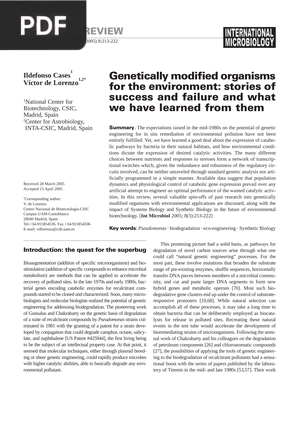 Genetically modified organisms for the environment
