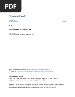 Hermeneutics and culture