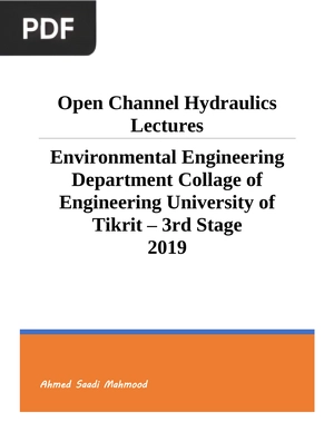 Open Channel Hydraulics Lectures