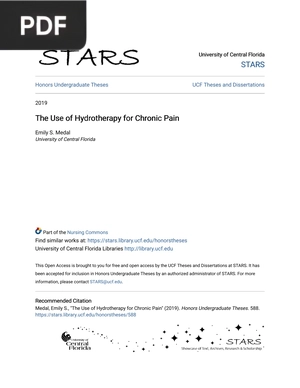The Use of Hy The Use of Hydrotherapy for Chr y for Chronic Pain