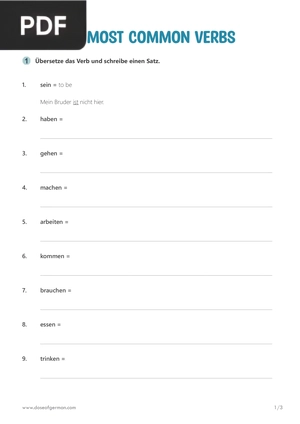 20 Most Common Verbs (Article)