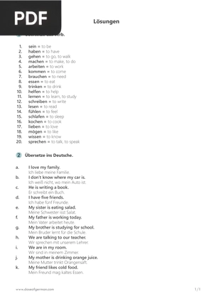 20 Most Common Verbs - Solutions (Article)