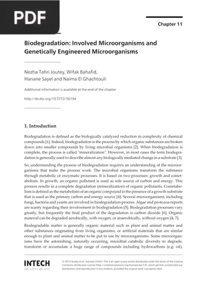 Biodegradation: Involved Microorganisms and Genetically Engineered Microorganisms