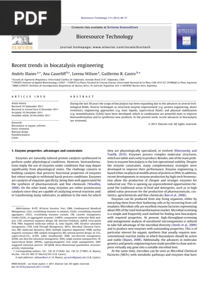 Recent trends in biocatalysis engineering