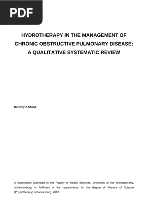 Hydrotherapy in the management of chronic obstructive pulmonary disease - a qualitative systematic review