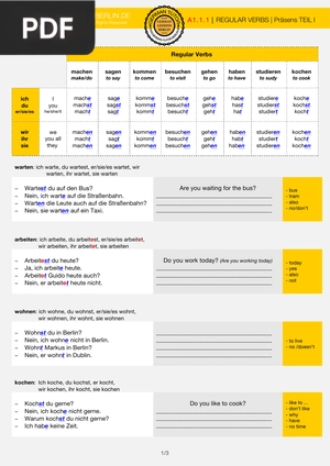 Regular verbs (Article)
