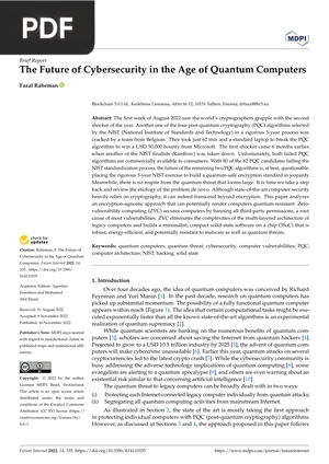 The Future of Cybersecurity in the Age of Quantum Computers