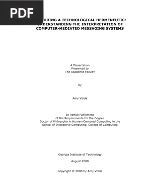 Exploring a technological hermeneutic - understanding the interpretation of computer-mediated messaging systems