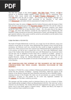 Caliphs of Islam (Article)