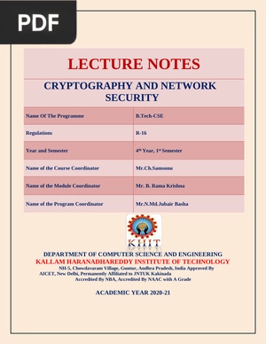 Cryptography and network security