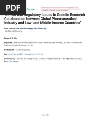 Ethical and Regulatory Issues in Genetic