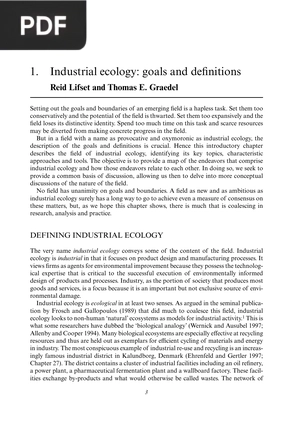 Industrial ecology: goals and definitions
