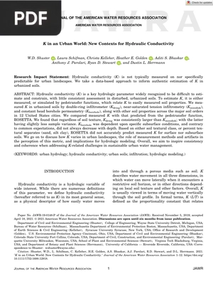 K in an Urban World: New Contexts for Hydraulic Conductivity