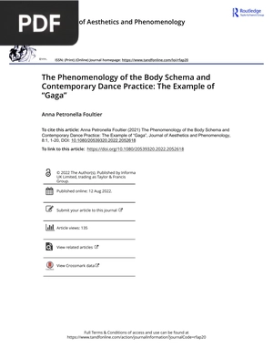The Phenomenology of the Body Schema and Contemporary Dance Practice: The Example of “Gaga”