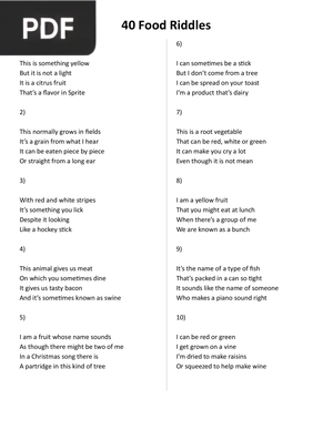 40 Food Riddles