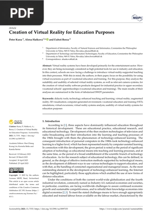 Creation of Virtual Reality for Education Purposes