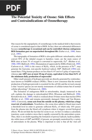 The Potential Toxicity of Ozone - Side Effects and Contraindications of Ozonetherapy