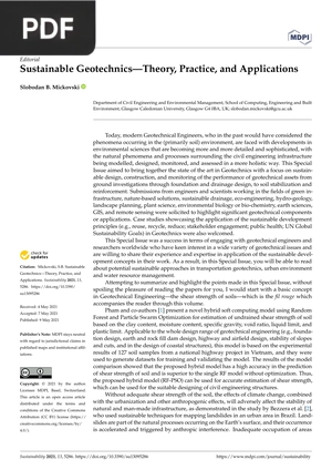 Sustainable Geotechnics -Theory, Practice, and Applications (Article)