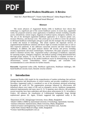 AR-based Modern Healthcare: A Review