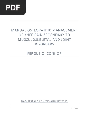 Manual osteopathic management of knee pain secondary to musculoskeletal and joint disorders (Article)