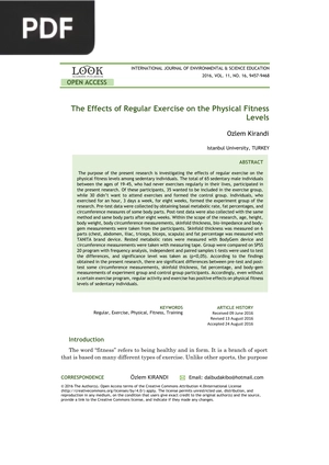 The Effects of Regular Exercise on the Physical Fitness