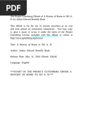 A History of Rome to 565 A. D.
