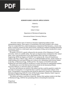 Aerodynamics and its applications