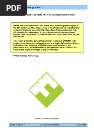 An Introduction to MEMS (Micro-electromechanical Systems)