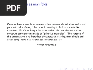 Electrical Circuits as Manifolds