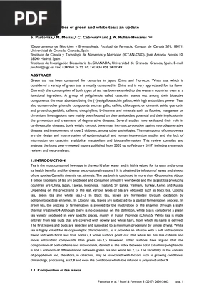 Healthy Properties of Green and White Teas: An Update