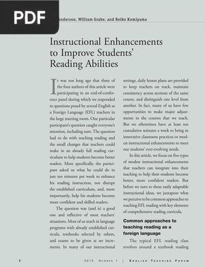 Instructional Enhancements to Improve Students Reading Abilities