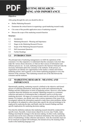 MARKETING RESEARCH - Meaning and Importance (Article)
