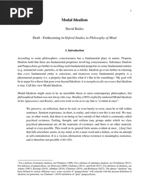 Modal Idealism