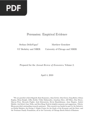 Persuasion Empirical Evidence