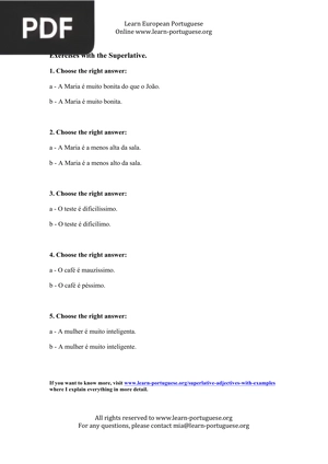 Superlative adjectives with examples – exercises