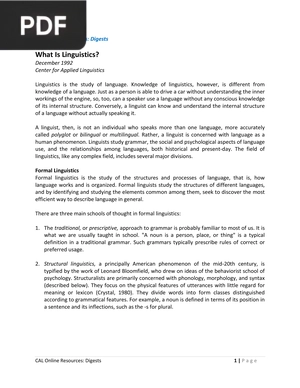 What Is Linguistic (Article)