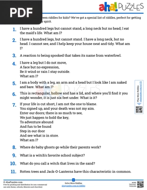 Halloween Riddles