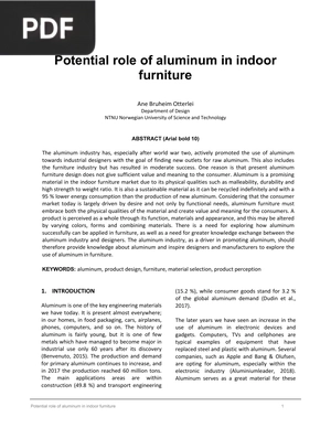 Potential role of aluminum in indoor furniture